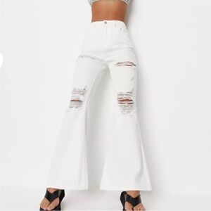Missguided Distressed White Jeans